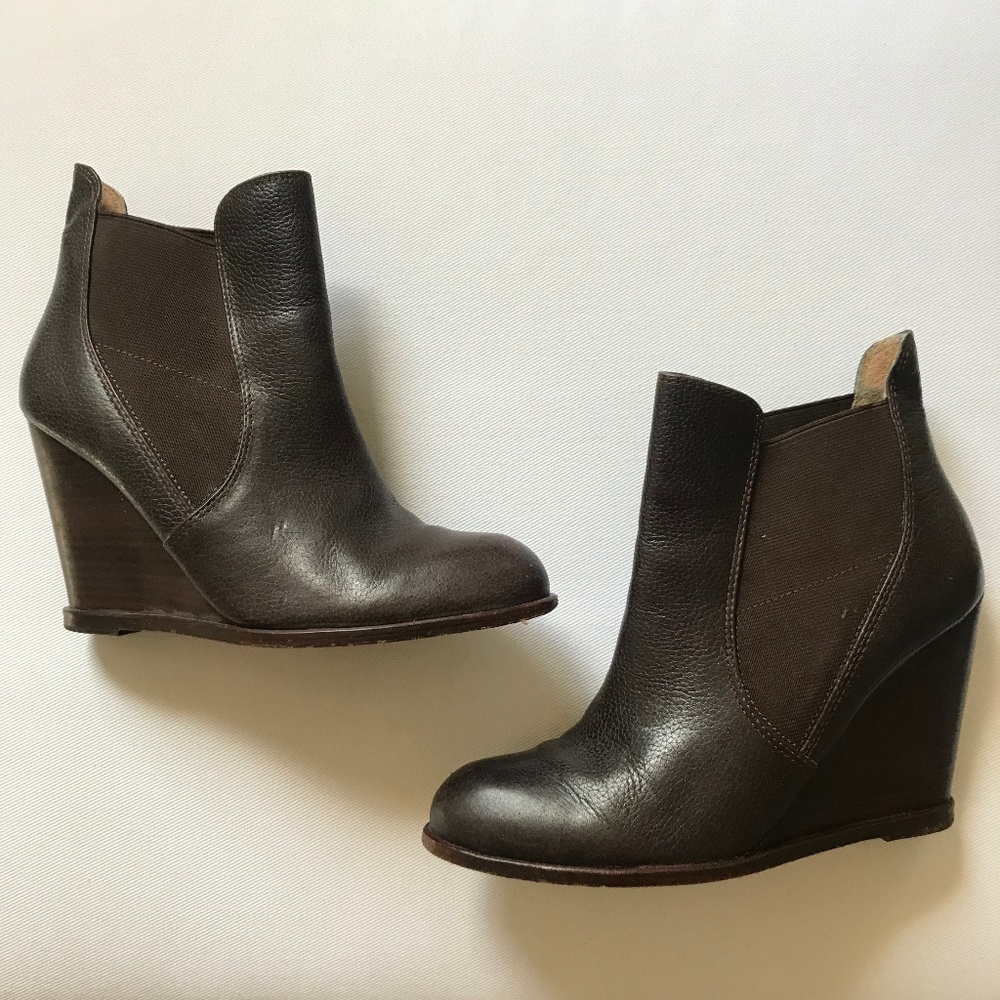 Corso Como brown wedge booties 6.5